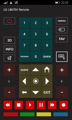 LG-LB670V Remote App for Windows Phone.jpg