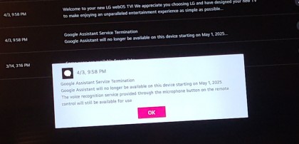 Google Assistant service termination LG TV.jpg (71.06 КБ) Просмотров: 672 Google Assistant service termination LG TV.jpg